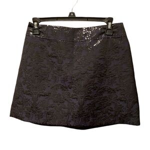 Abercrombie & Fitch Brocade Jacquard Mini Skirt Navy & Black Size 2 NWOT